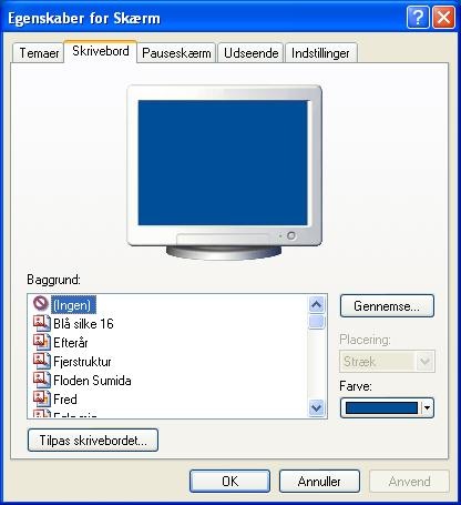 ændrer du din baggrund Windows XP | IT-Artikler.dk
