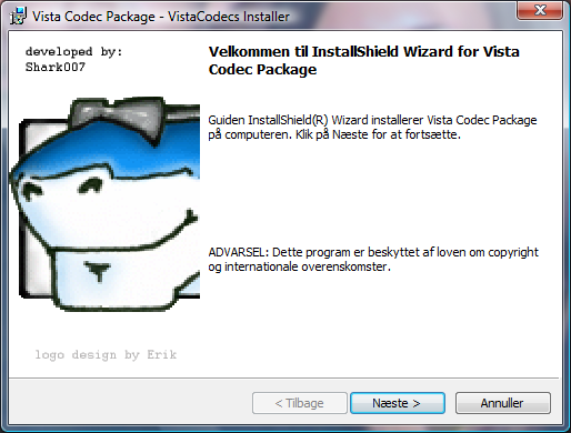 Codec til Windows Vista x64 bit