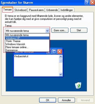 Sådan ændre man Windows tema i XP